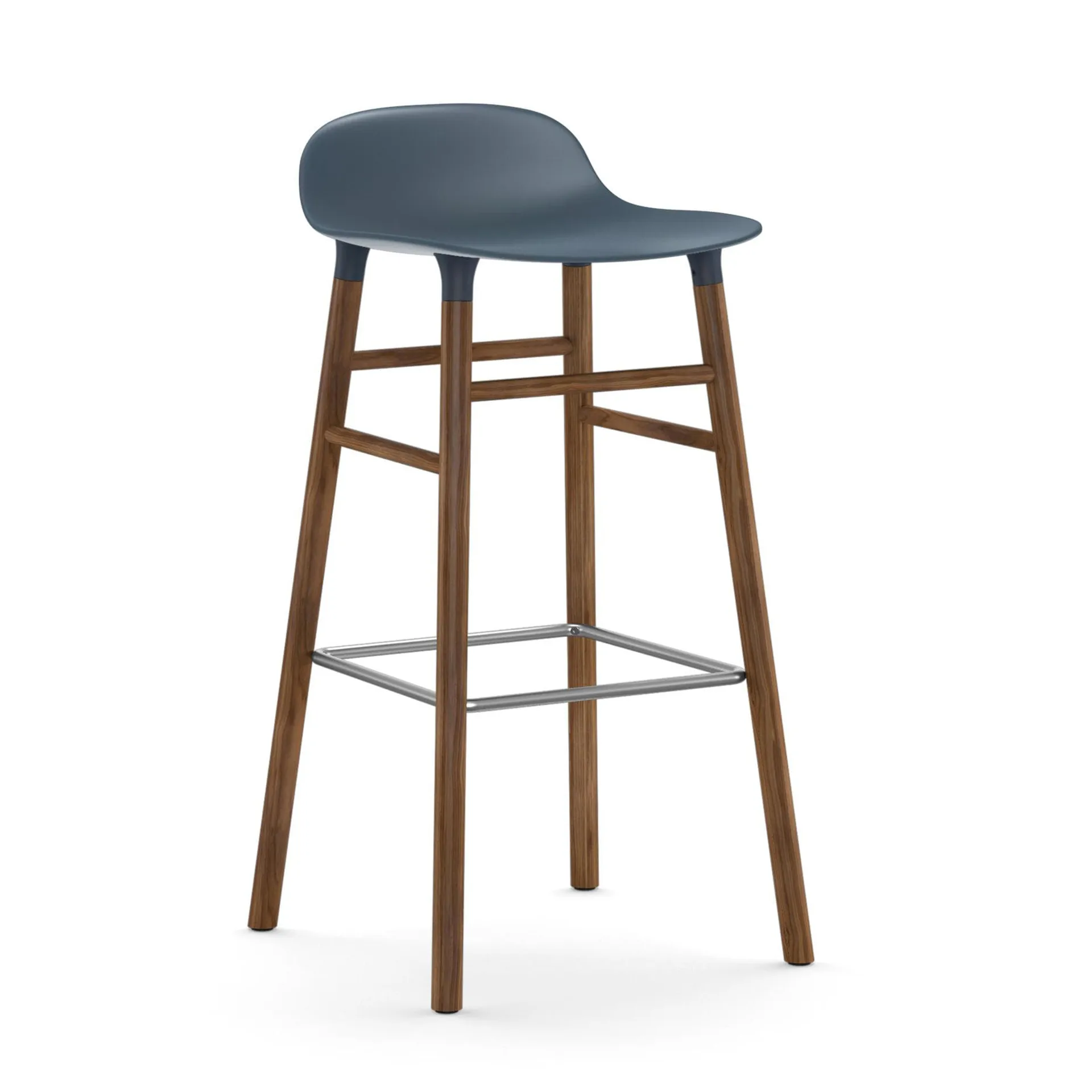 Taburete de bar Form Chair con patas de nogal, azul Normann Copenhagen