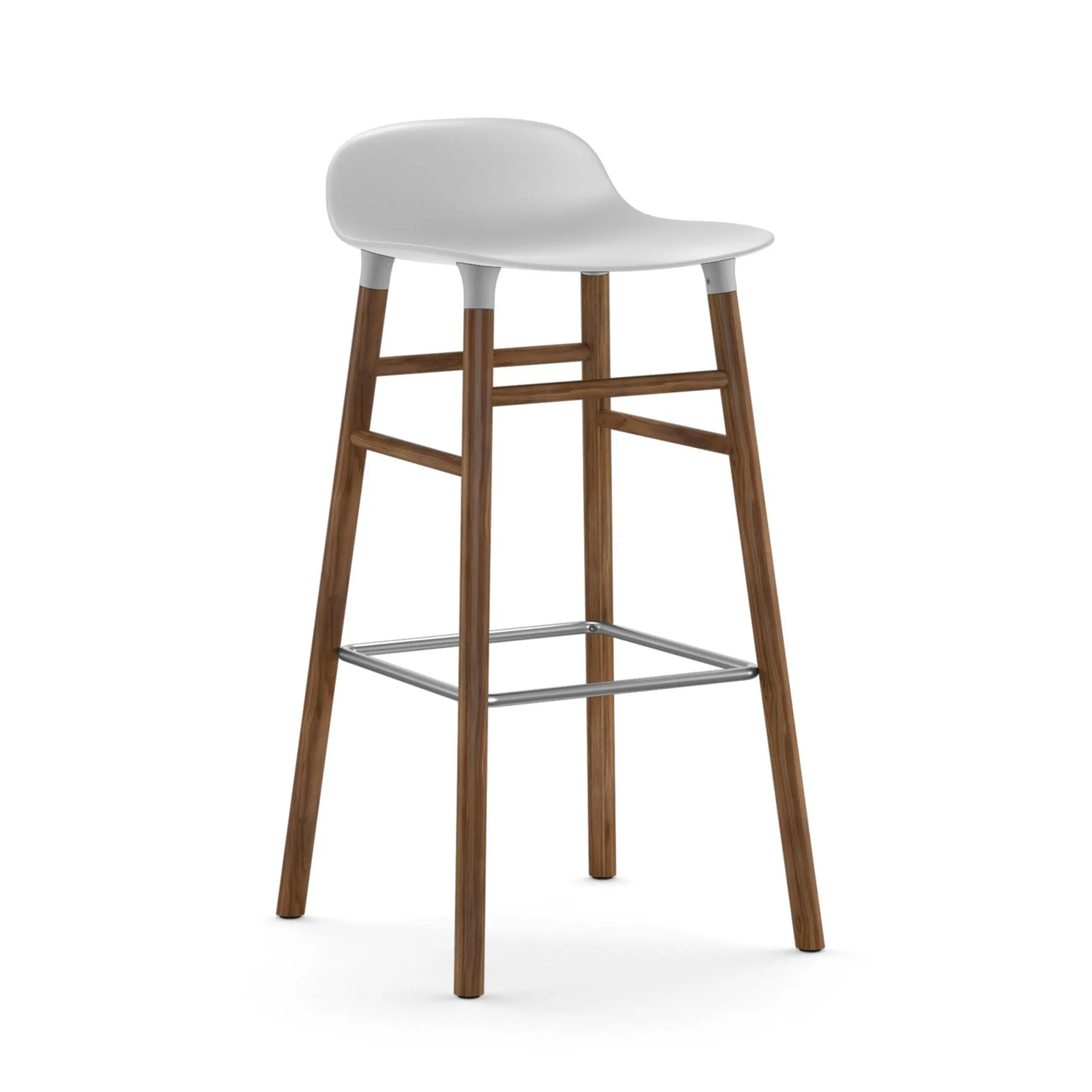 Taburete de bar Form Chair con patas de nogal, blanco Normann Copenhagen