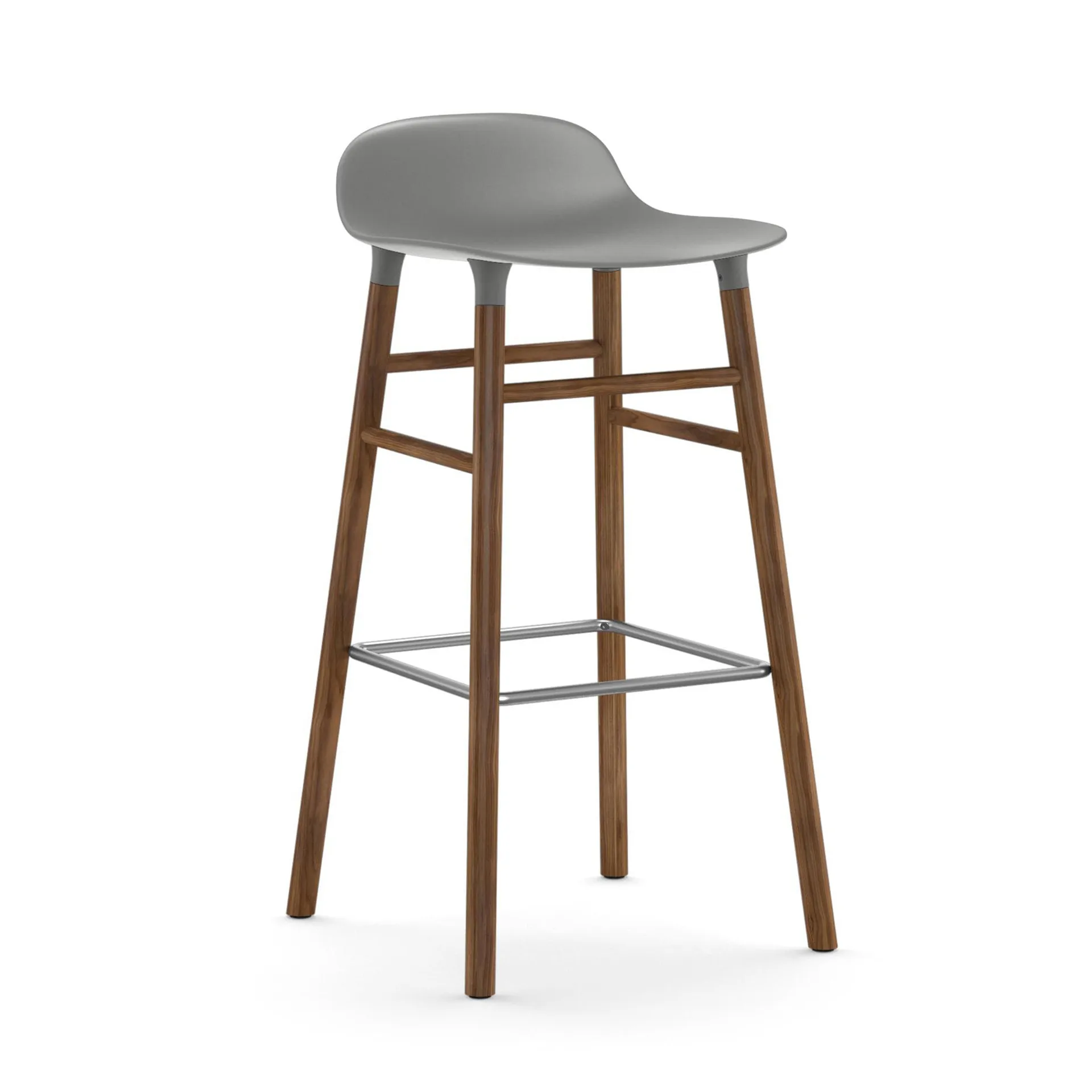 Taburete de bar Form Chair con patas de nogal, Gris Normann Copenhagen