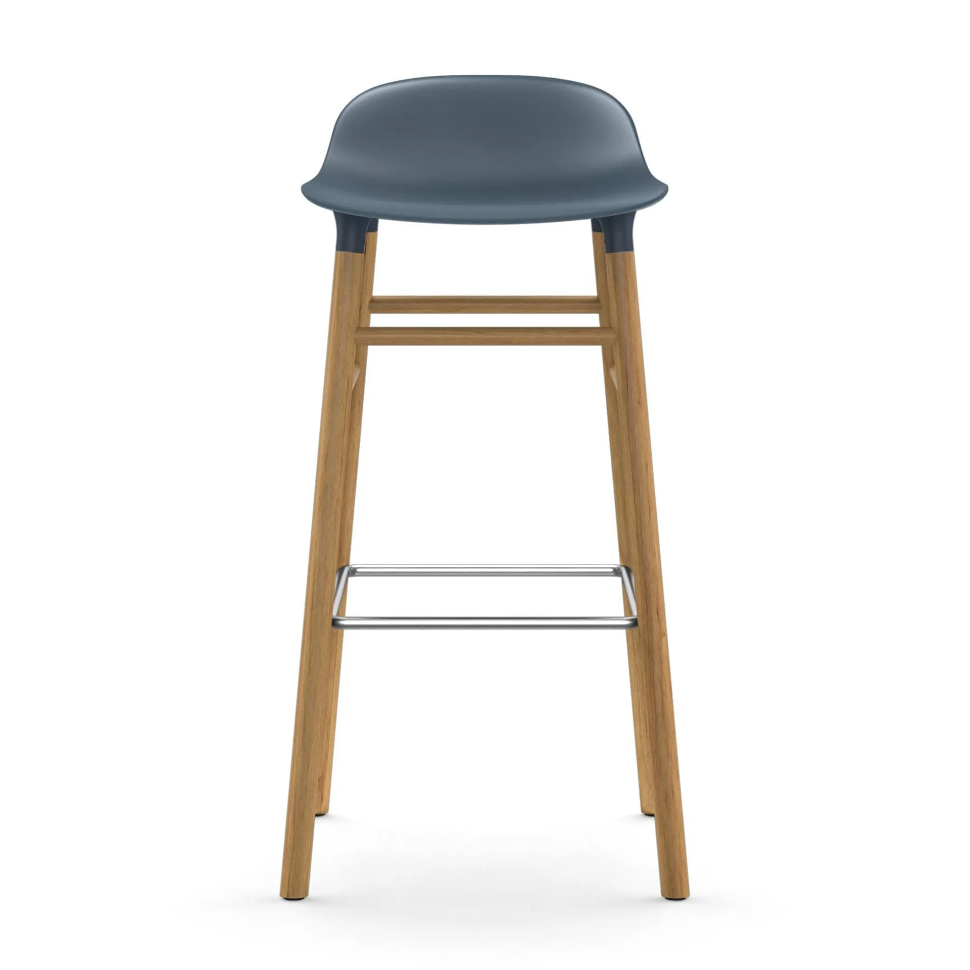 Taburete de bar Form Chair con patas de roble, azul Normann Copenhagen