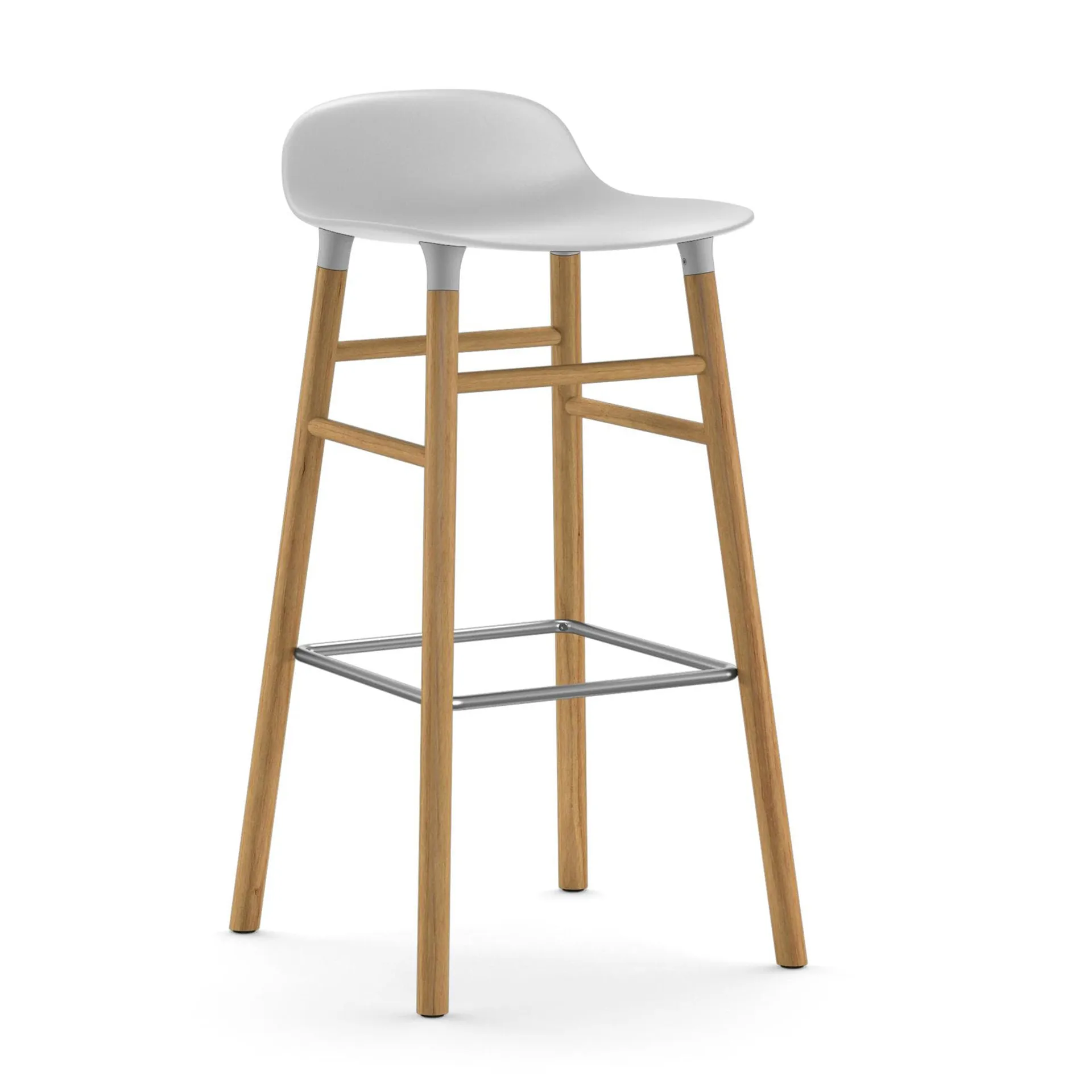 Taburete de bar Form Chair con patas de roble, blanco Normann Copenhagen