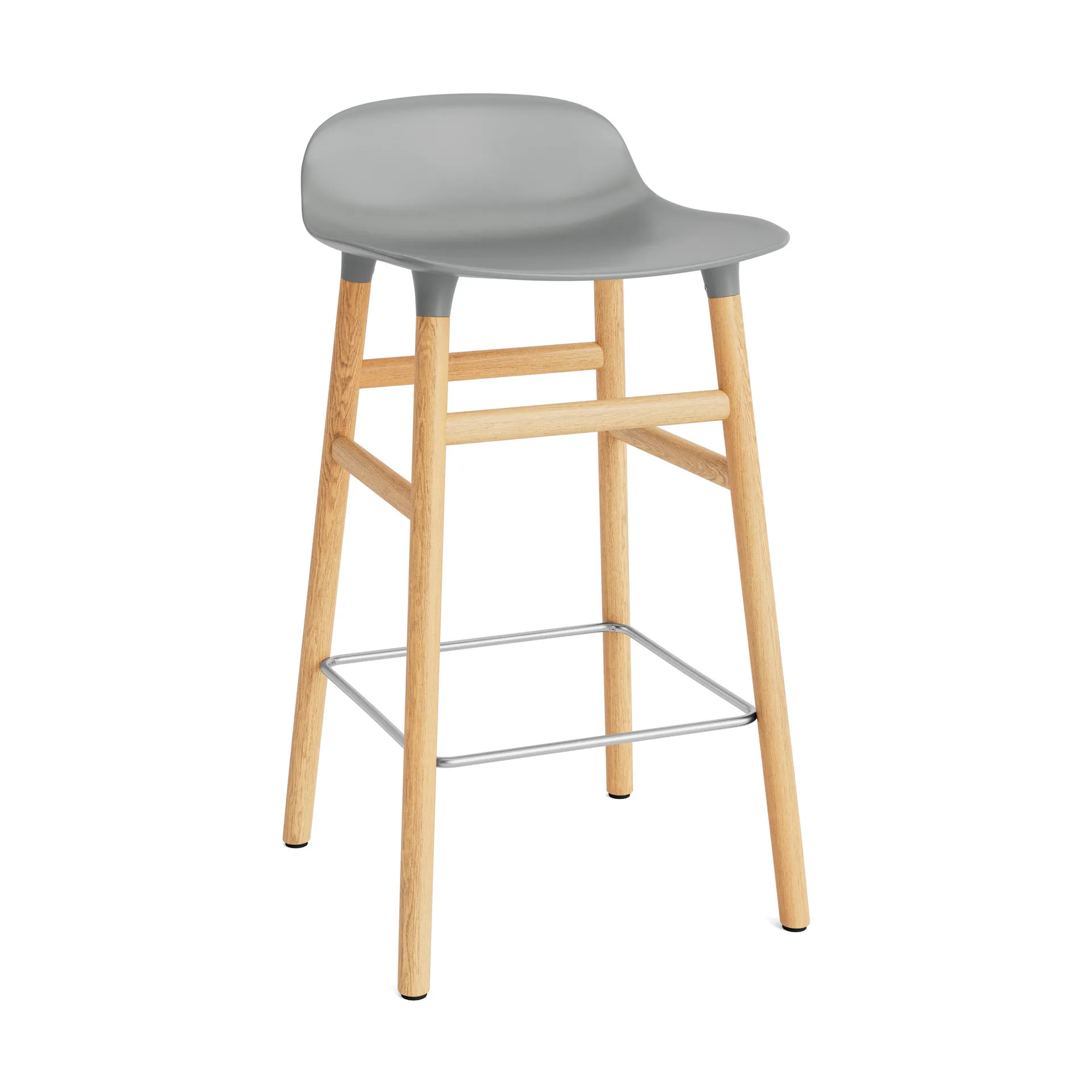 Taburete de bar Form Chair con patas de roble, gris Normann Copenhagen