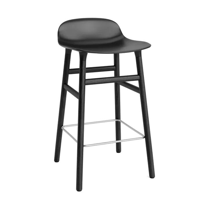 Taburete de bar Form Chair con patas de roble lacadas 65 cm - negro - Normann Copenhagen