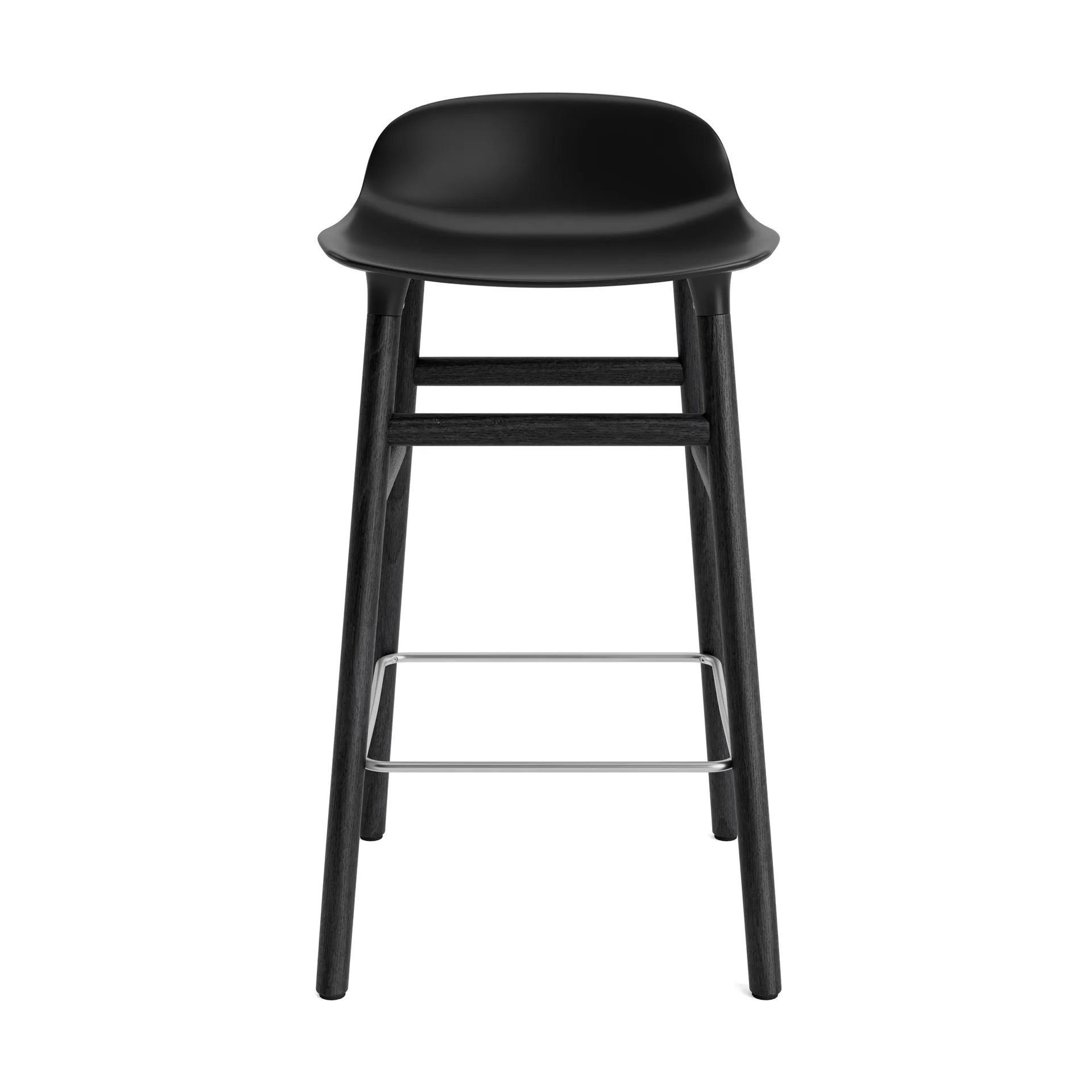 Taburete de bar Form Chair con patas de roble lacadas 65 cm, negro Normann Copenhagen