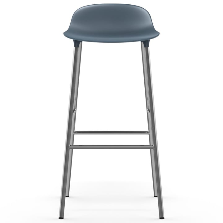 Taburete de bar Form patas cromadas 75 cm, azul Normann Copenhagen