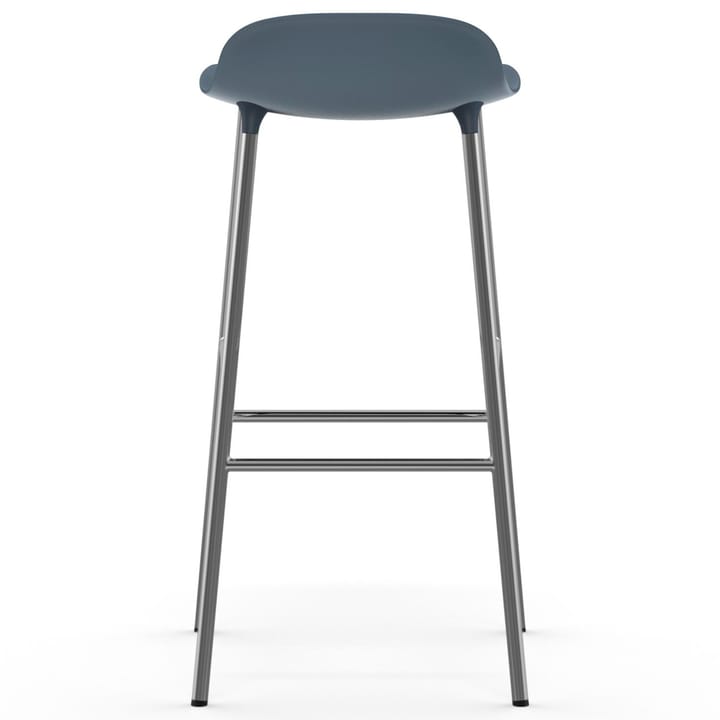 Taburete de bar Form patas cromadas 75 cm, azul Normann Copenhagen