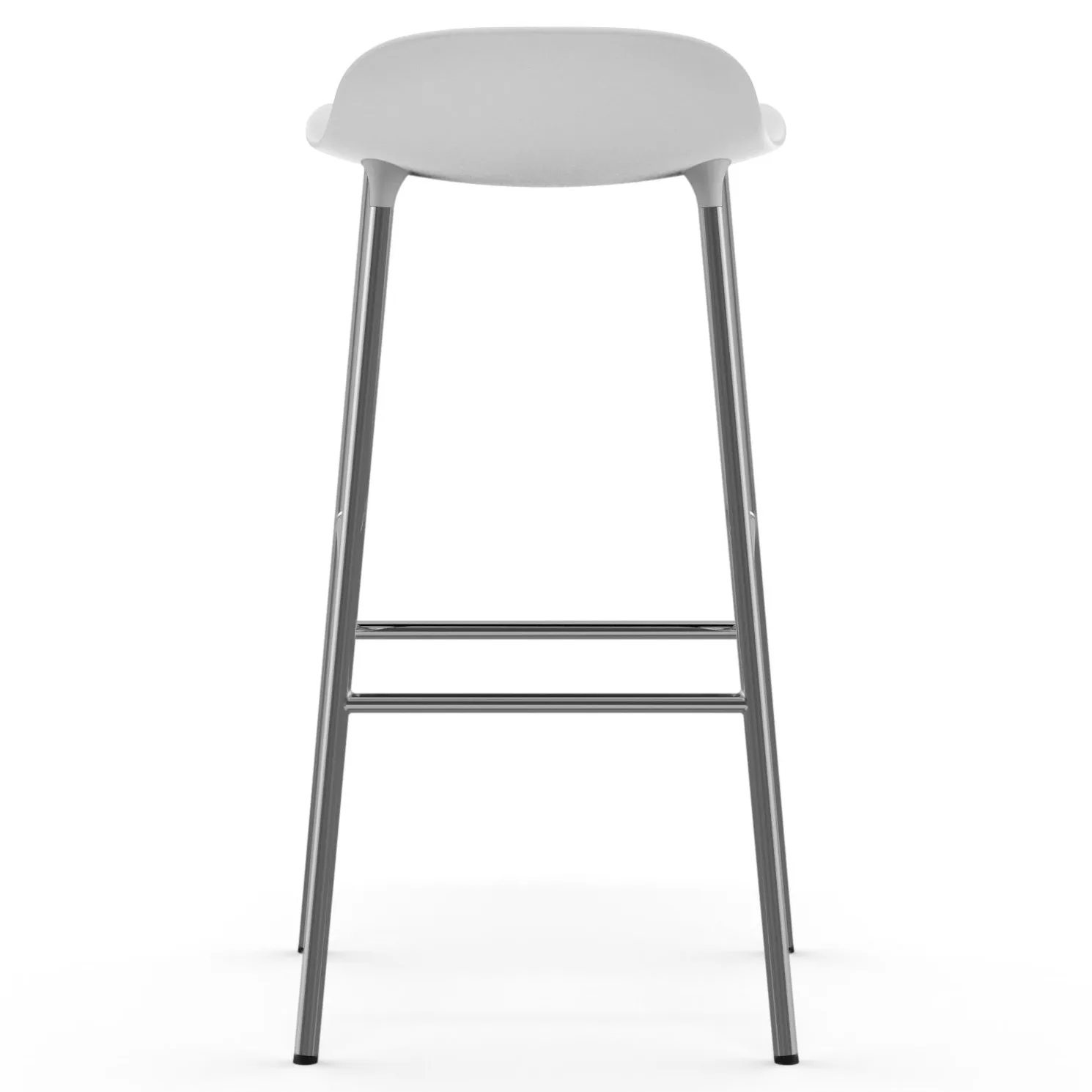 Taburete de bar Form patas cromadas 75 cm, blanco Normann Copenhagen