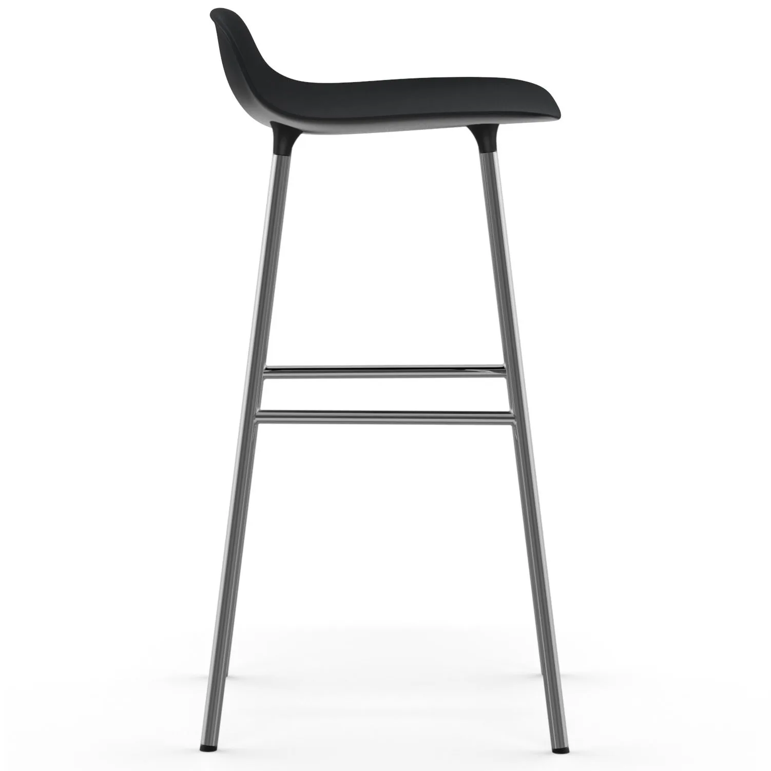 Taburete de bar Form patas cromadas 75 cm, negro Normann Copenhagen