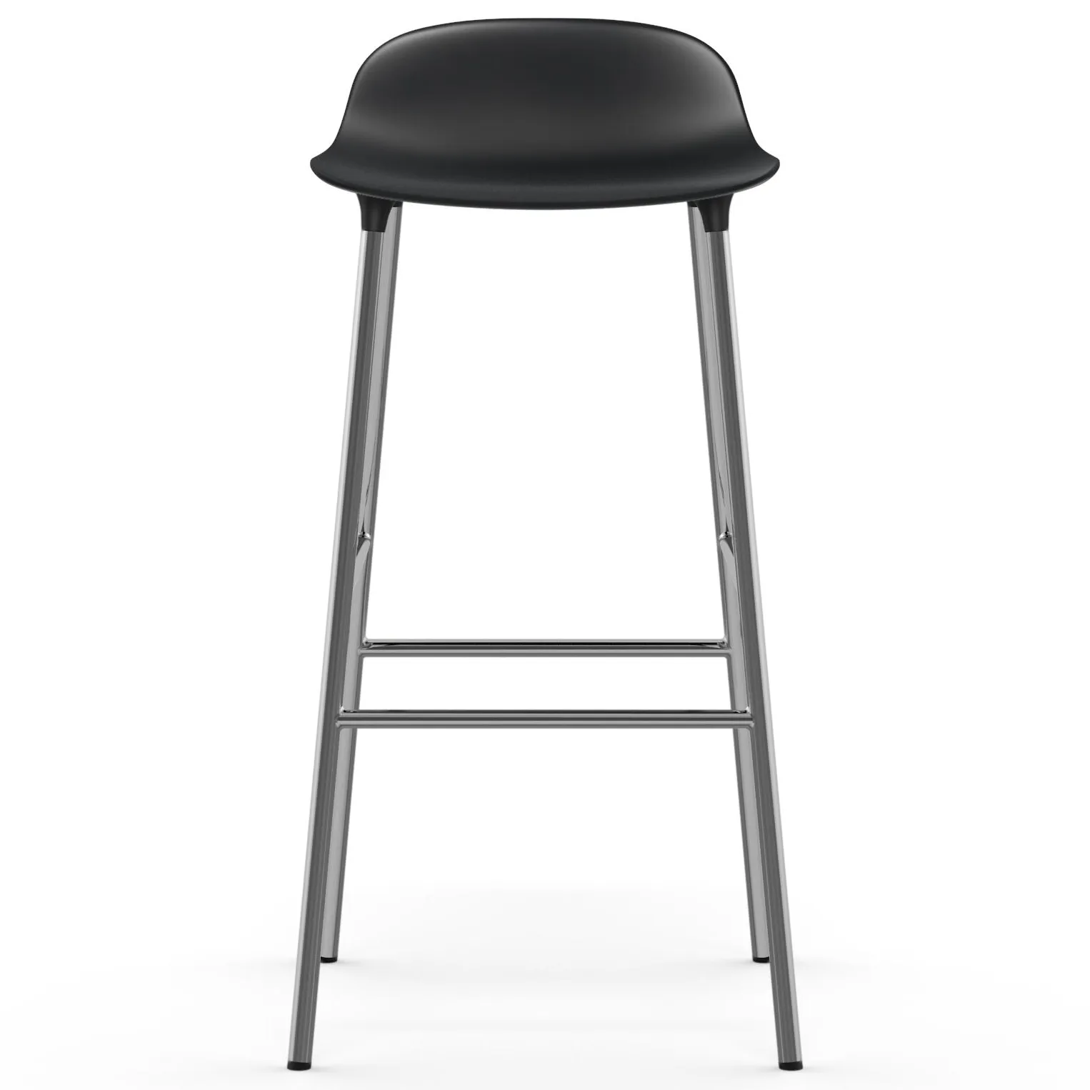 Taburete de bar Form patas cromadas 75 cm, negro Normann Copenhagen