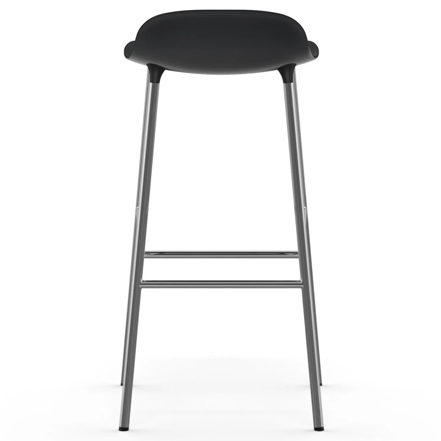 Taburete de bar Form patas cromadas 75 cm, negro Normann Copenhagen