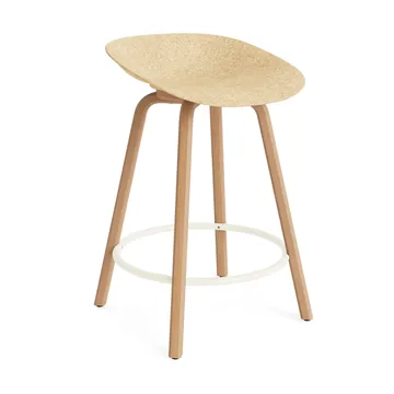 Taburete de bar Mat Barstool 65 cm - Hemp-beech-cream steel - Normann Copenhagen