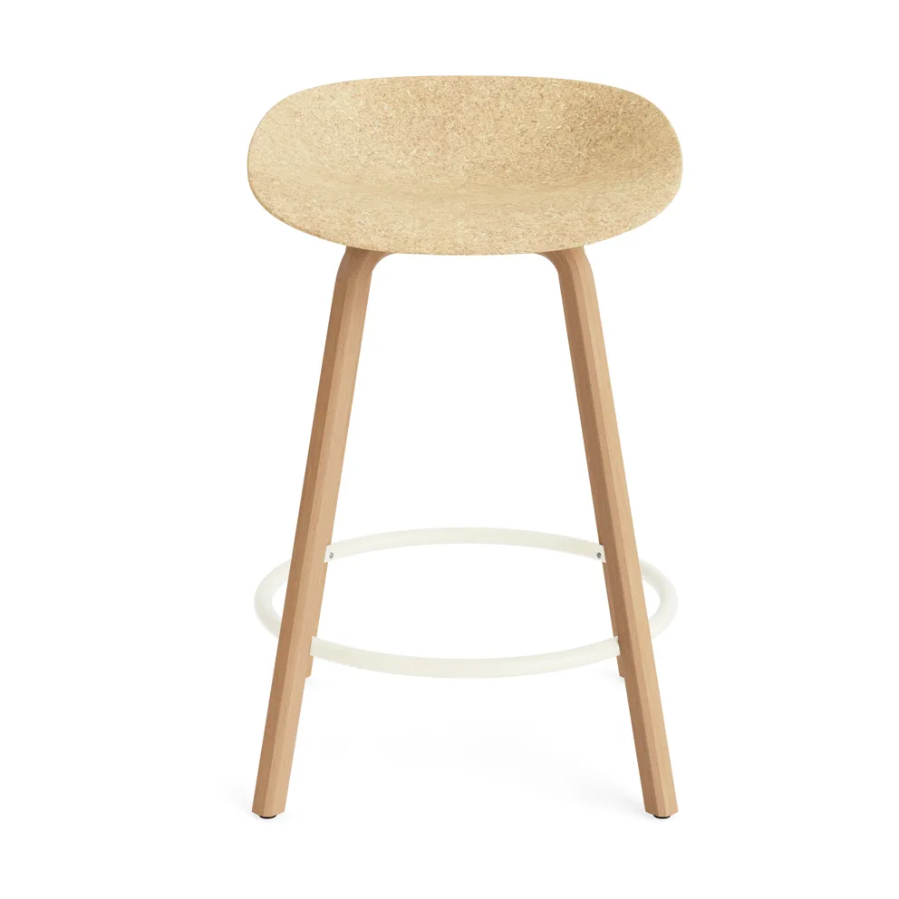 Taburete de bar Mat Barstool 65 cm, Hemp-beech-cream steel Normann Copenhagen