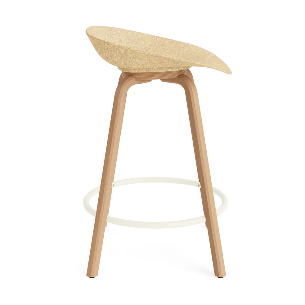 Taburete de bar Mat Barstool 65 cm, Hemp-beech-cream steel Normann Copenhagen