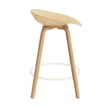 Taburete de bar Mat Barstool 65 cm - Hemp-beech-cream steel - Normann Copenhagen