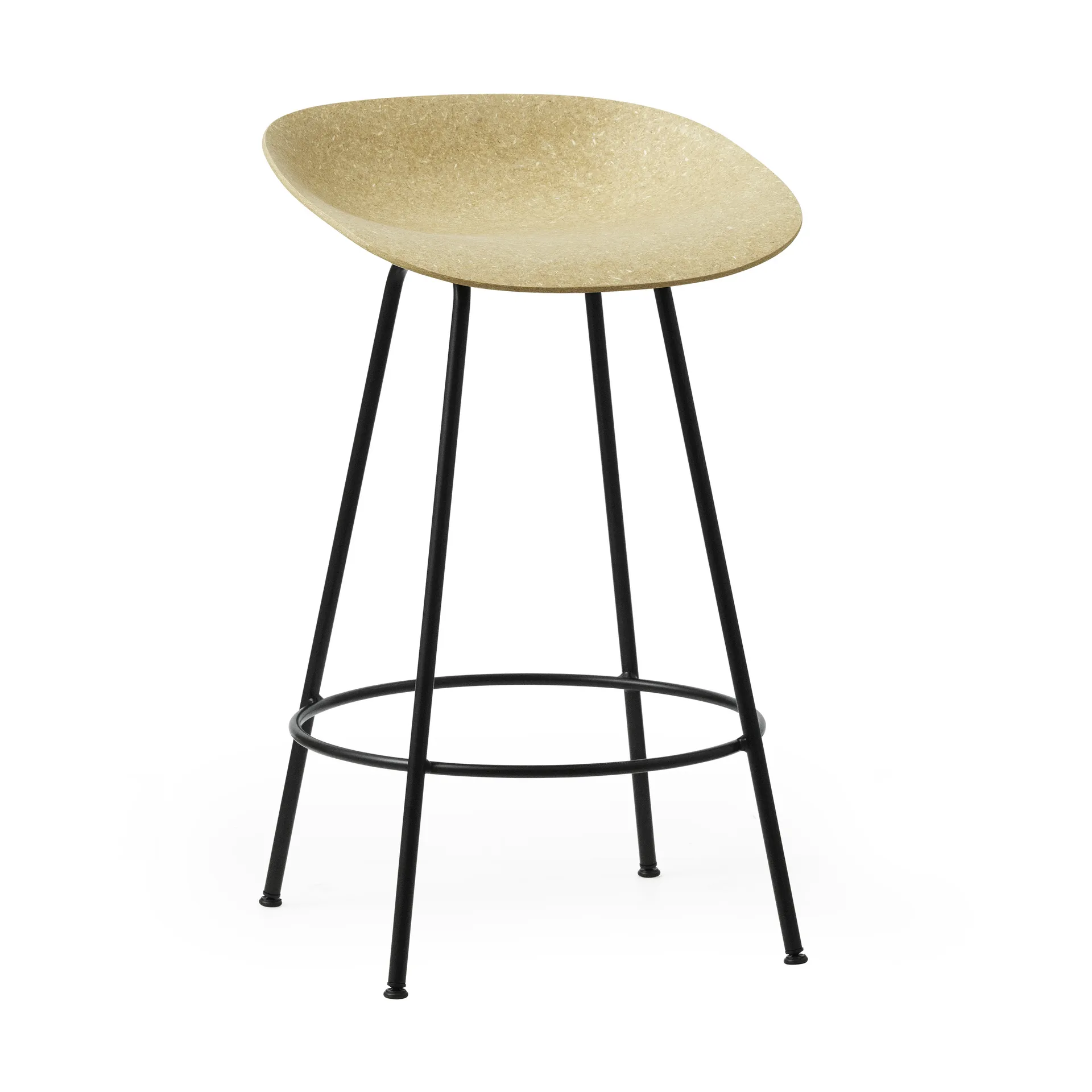 Taburete de bar Mat Barstool 65 cm, Hemp-black steel Normann Copenhagen