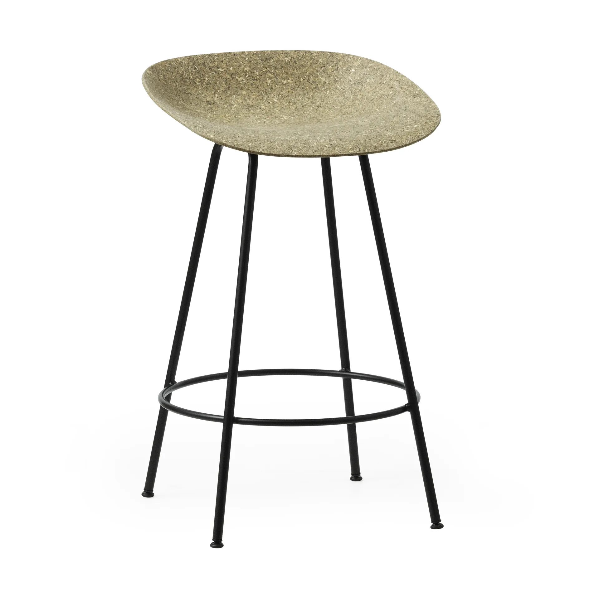 Taburete de bar Mat Barstool 65 cm, Seaweed-black steel Normann Copenhagen