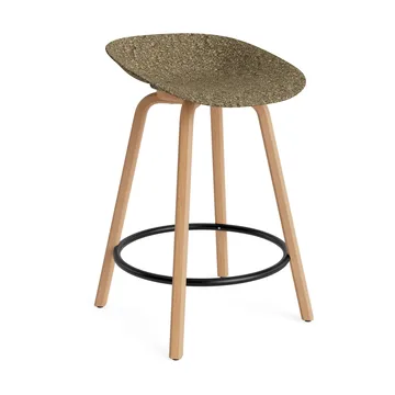 Taburete de bar Mat Barstool 65 cm - Seaweed-haya-acero negro - Normann Copenhagen