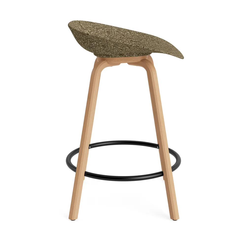 Taburete de bar Mat Barstool 65 cm, Seaweed-haya-acero negro Normann Copenhagen