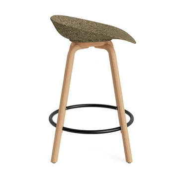 Taburete de bar Mat Barstool 65 cm - Seaweed-haya-acero negro - Normann Copenhagen
