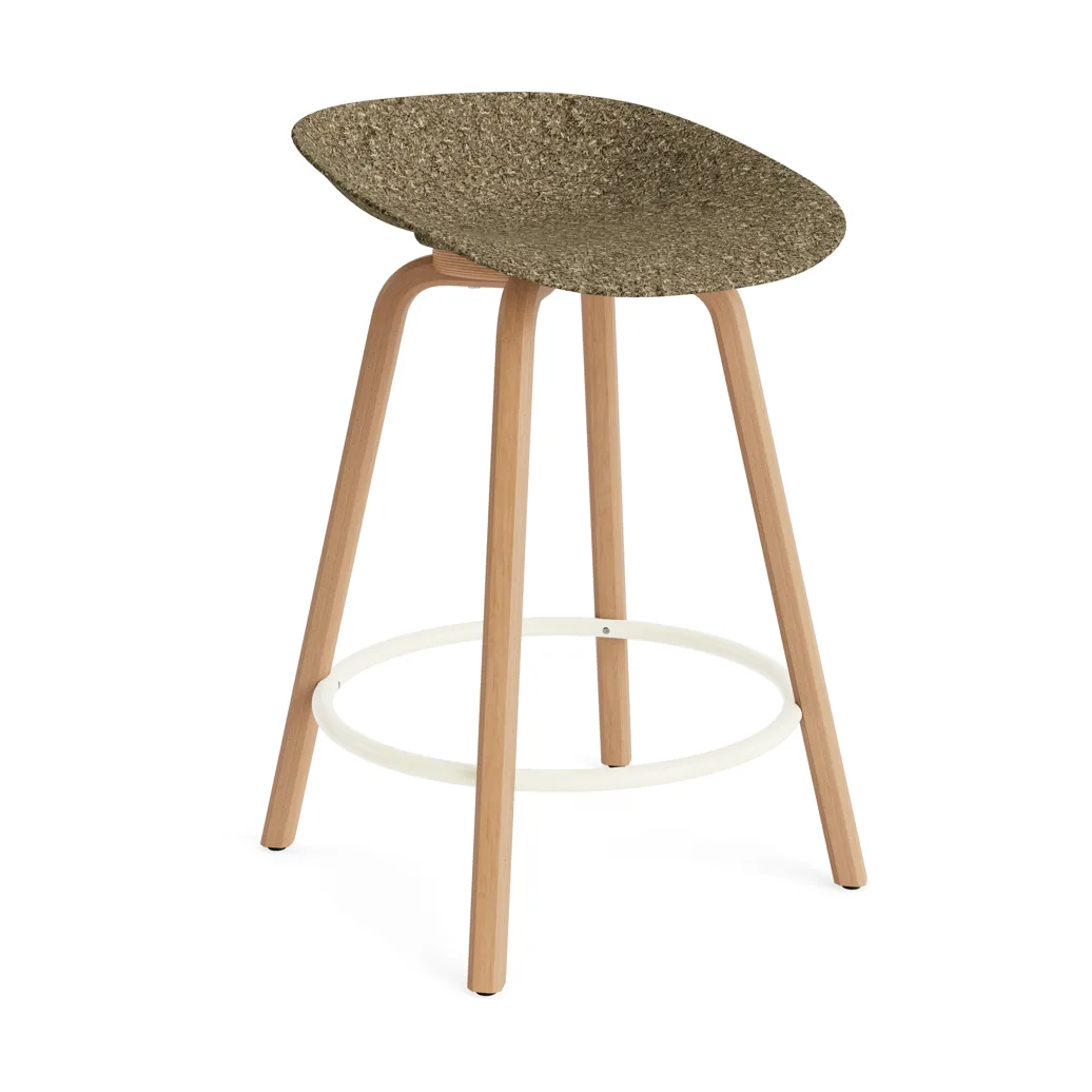 Taburete de bar Mat Barstool 65 cm, Seaweed-haya-crema steel Normann Copenhagen