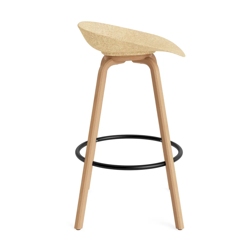 Taburete de bar Mat Barstool 75 cm, Hemp-beech-black steel Normann Copenhagen