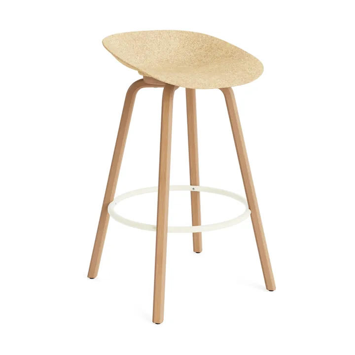 Taburete de bar Mat Barstool 75 cm - Hemp-beech-cream steel - Normann Copenhagen
