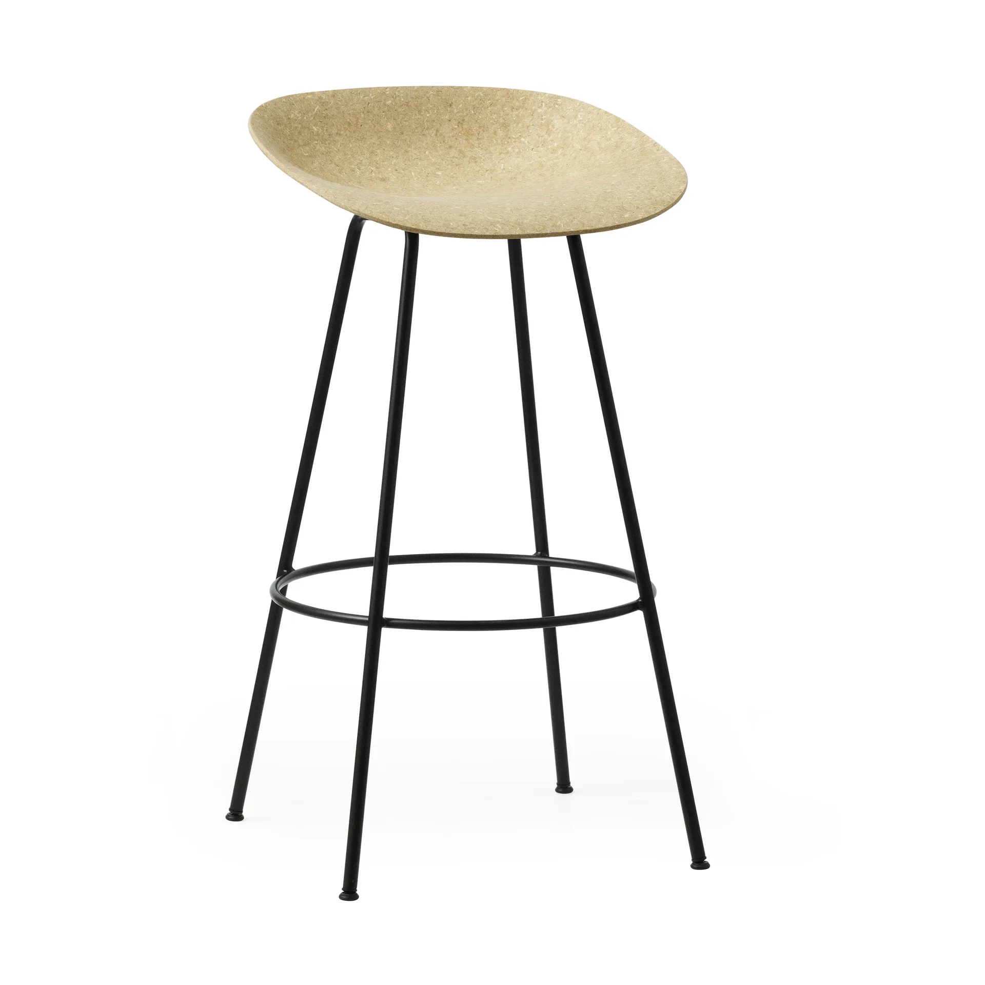 Taburete de bar Mat Barstool 75 cm, Hemp-black steel Normann Copenhagen