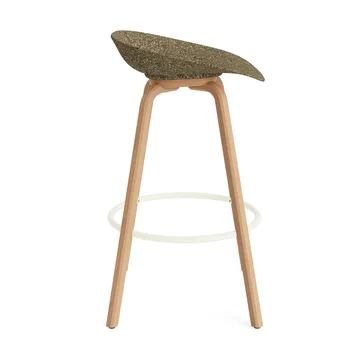 Taburete de bar Mat Barstool 75 cm - Seaweed-beech-cream steel - Normann Copenhagen