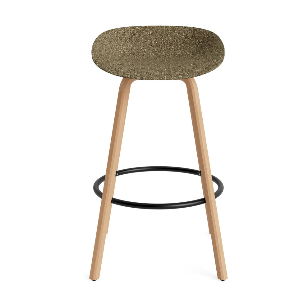 Taburete de bar Mat Barstool 75 cm, Seaweed-haya-acero negro Normann Copenhagen