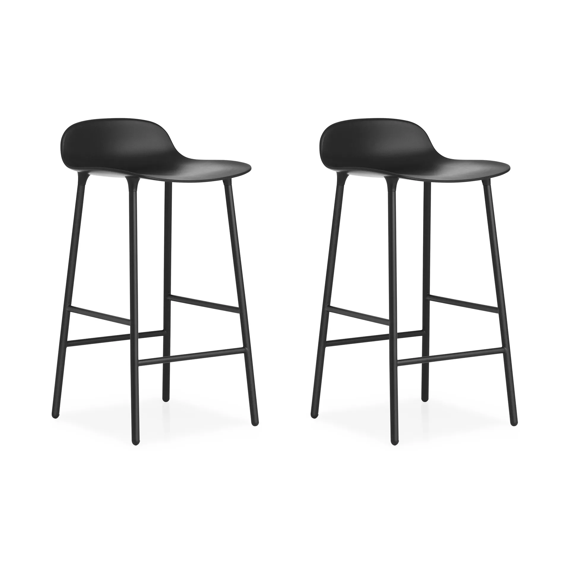 Taburete Form Chair con patas de metal, negro, pack de 2 Normann Copenhagen