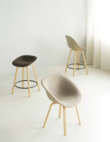 Taburete Mat Bar Chair 65 cm - Hemp-beech-black steel - Normann Copenhagen