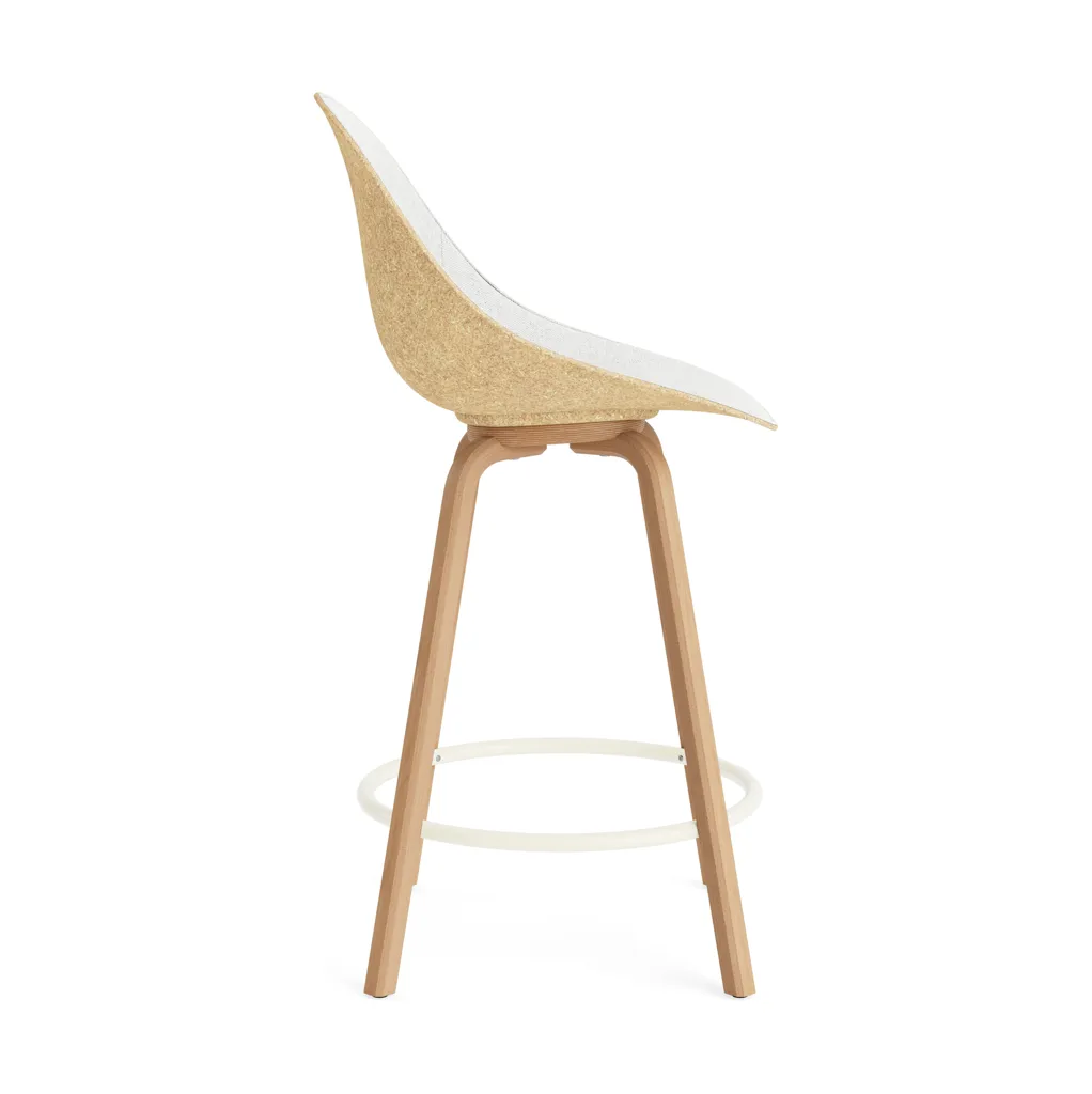 Taburete Mat Bar Chair con frente tapizado 65 cm, Hallingdal 110-hemp-haya-acero color crema Normann Copenhagen