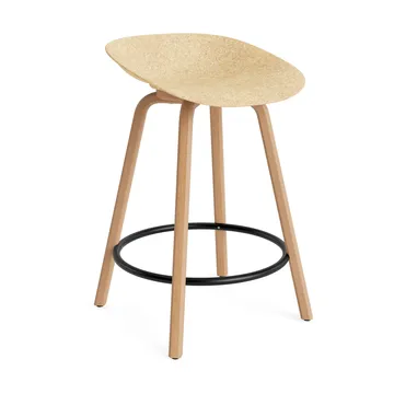 Taburete Mat Barstool 65 cm - Hemp-beech-black steel - Normann Copenhagen