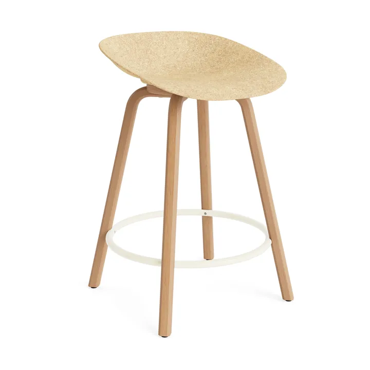 Taburete Mat Barstool 65 cm - Hemp-beech-cream steel - Normann Copenhagen