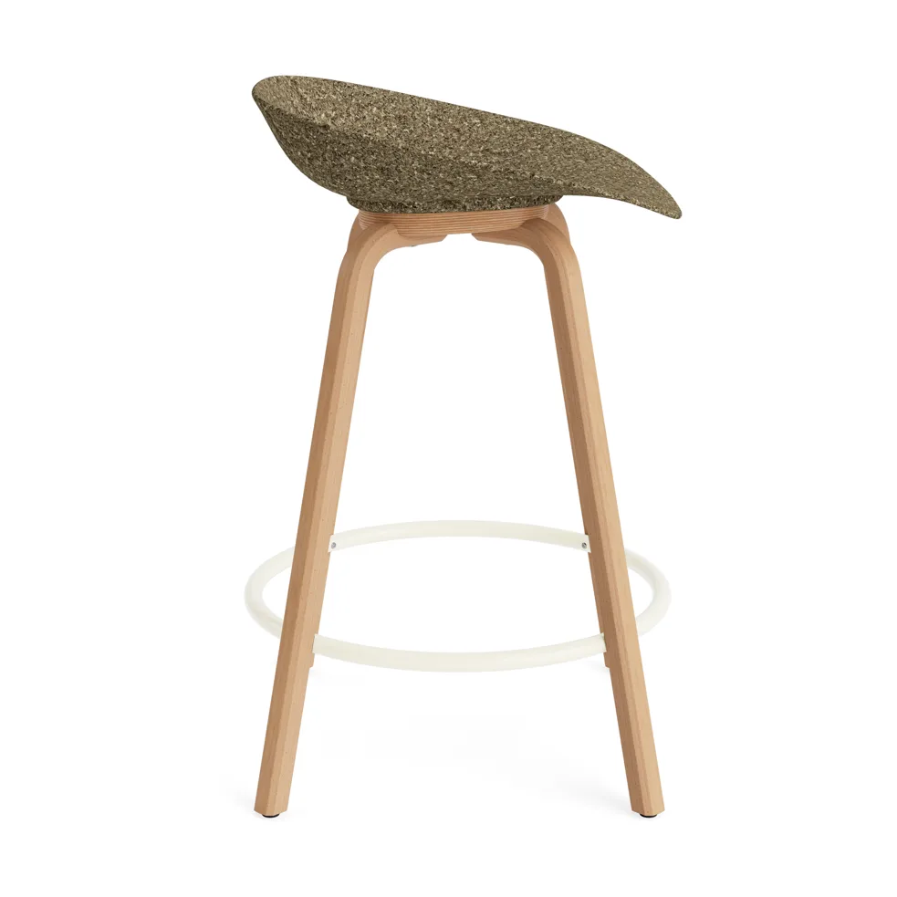 Taburete Mat Barstool 65 cm, Seaweed-beech-cream steel Normann Copenhagen