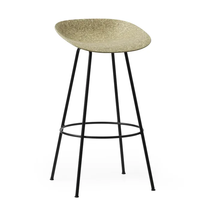 Taburete Mat Barstool 75 cm - Seaweed-black steel - Normann Copenhagen