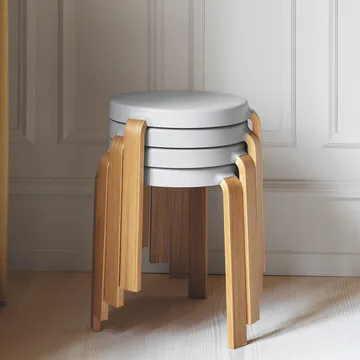 Taburete redondo Tap - Caramel, patas de roble, Ø35x43 cm - Normann Copenhagen