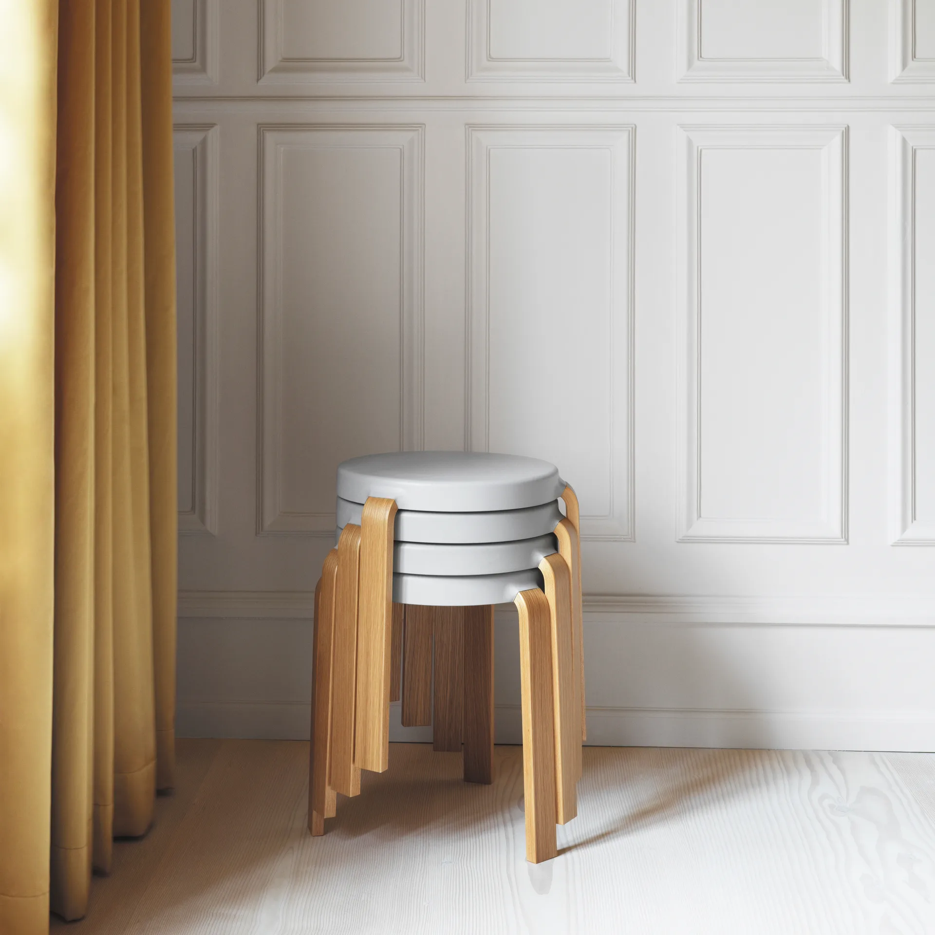 Taburete redondo Tap, Gris-roble, Ø41x43 cm Normann Copenhagen