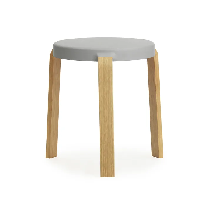 Taburete redondo Tap - Gris-roble, Ø41x43 cm - Normann Copenhagen
