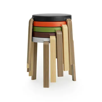 Taburete redondo Tap - Gris-roble, Ø41x43 cm - Normann Copenhagen
