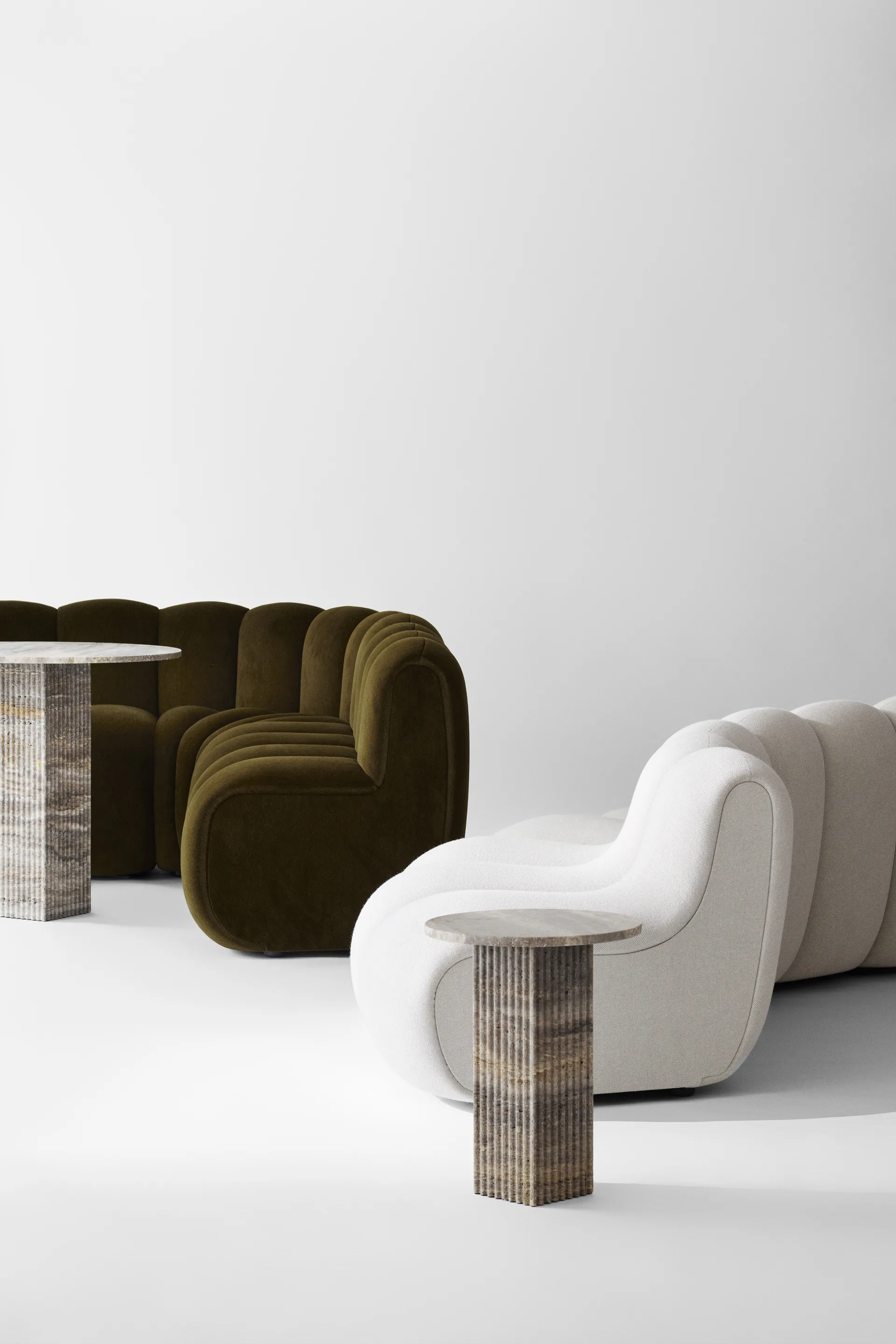 Mesa auxiliar Soho, Tufo plateado, Ø40 × 50 cm NORR11