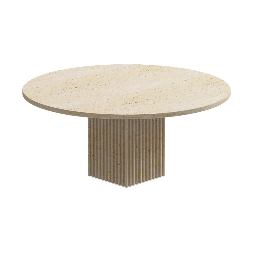 Mesa de centro Soho, Tufo beige, Ø80×35 cm NORR11