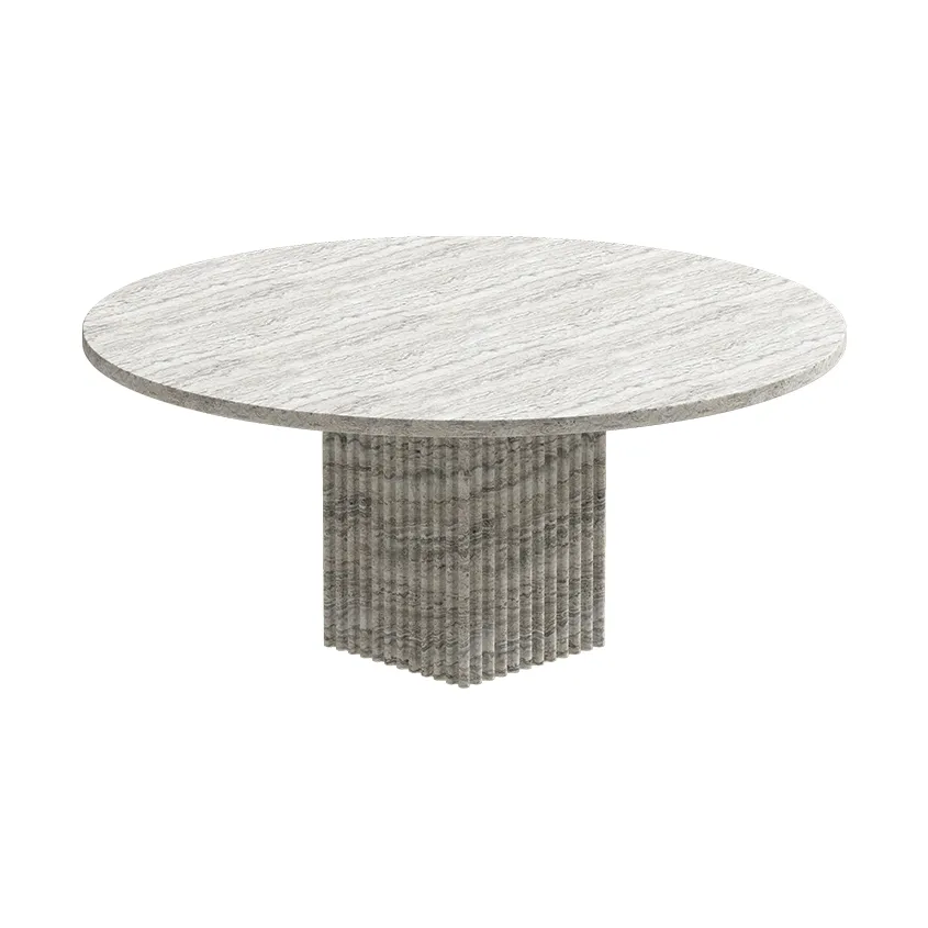 Mesa de centro Soho, Tufo plateado, Ø80×35 cm NORR11
