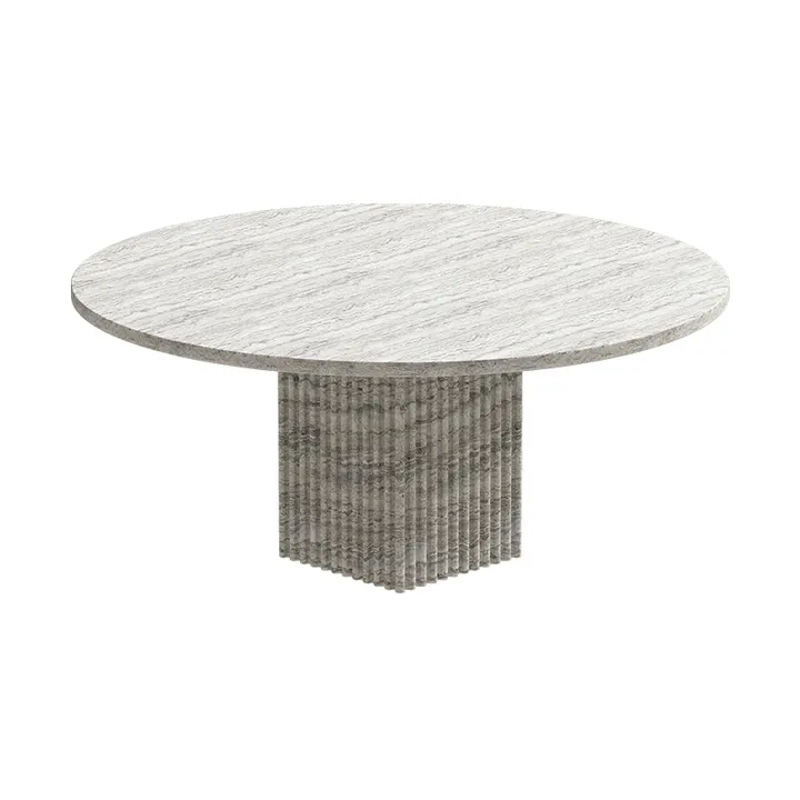 Mesa de centro Soho - Tufo plateado, Ø80×35 cm - NORR11