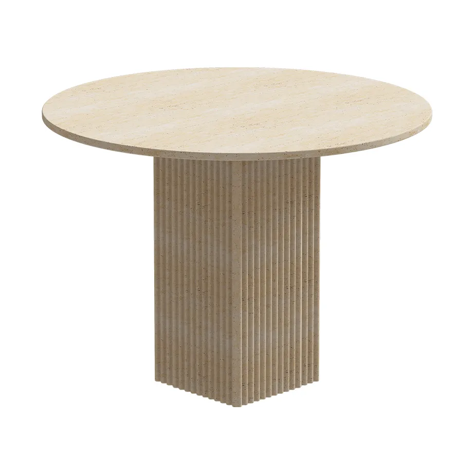 Mesa de comedor Soho, Tufo beige, Ø120 × 72 cm NORR11