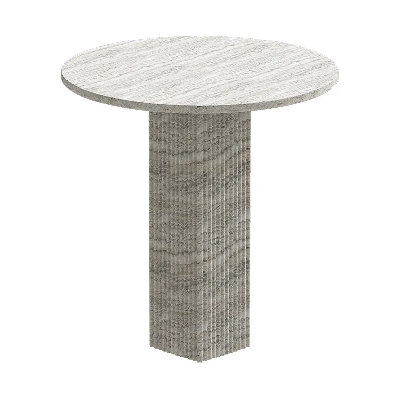 Mesa de comedor Soho, Tufo plateado, Ø80 × 74 NORR11