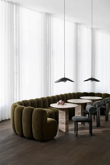 Mesa de comedor Soho - Tufo plateado, Ø80 × 74 - NORR11