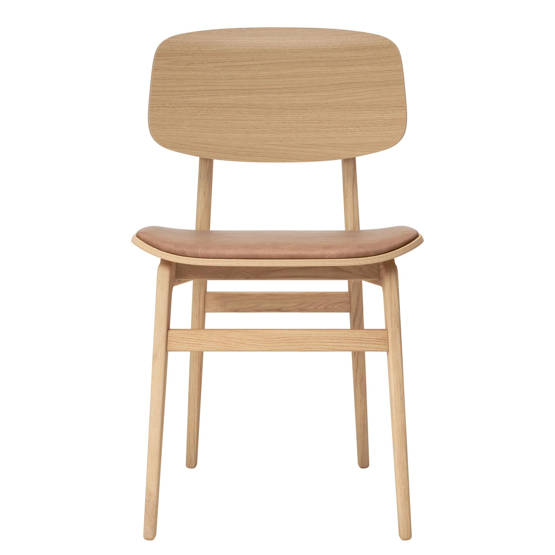 Silla de roble con asientos de cuero NY11, Dunes camel NORR11