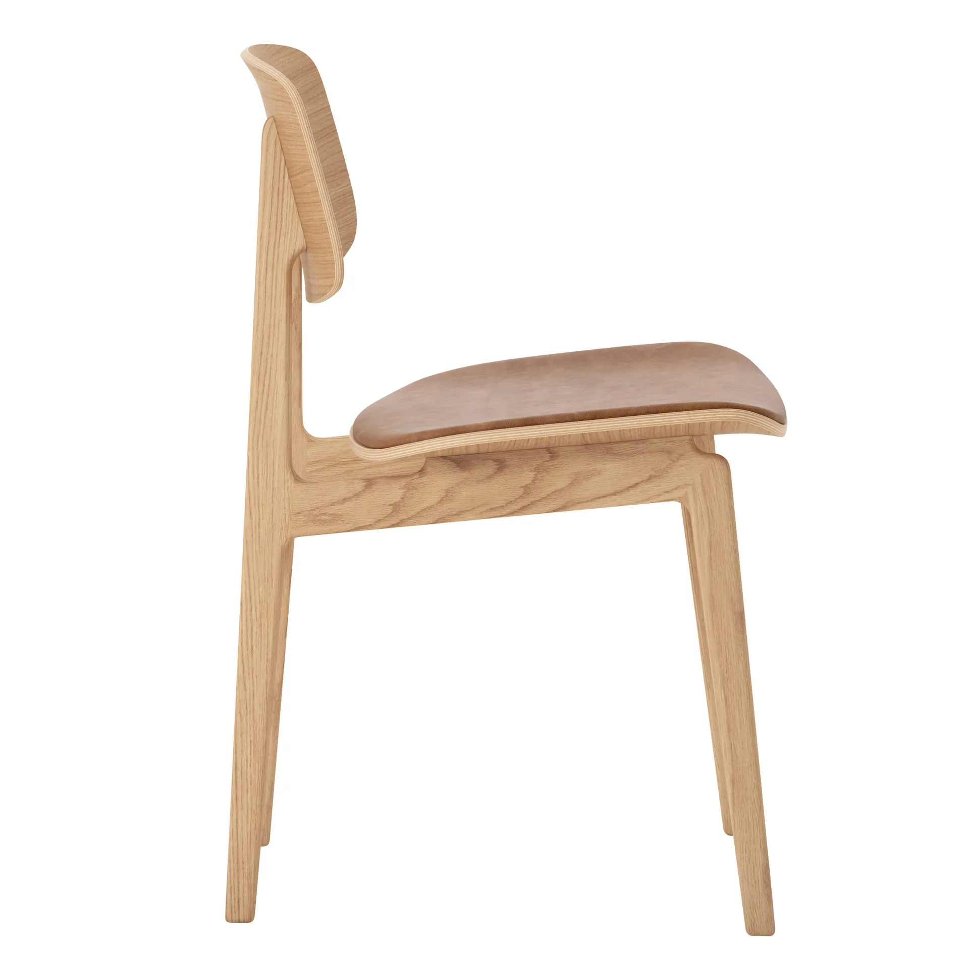Silla de roble con asientos de cuero NY11, Dunes camel NORR11