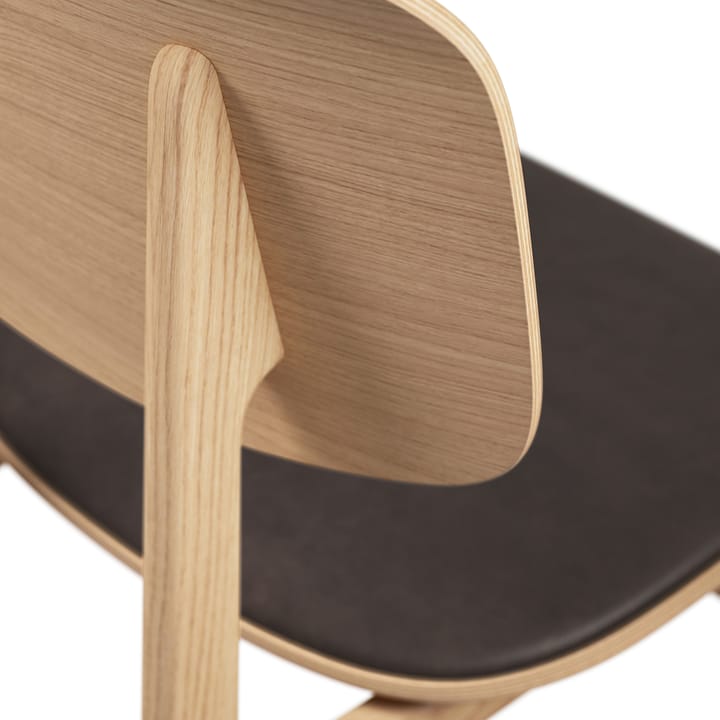 Silla de roble con asientos de cuero NY11, Dunes dark brown NORR11